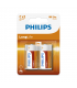 PHILIPS C Size 1.5V LongLife Zinc Chloride Batteries 2pcs card (R14L2B/97)