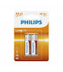 PHILIPS AA Size 1.5V LongLife Zinc Chloride Batteries 2pcs card (R6L2B/97)