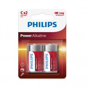 PHILIPS C size 1.5V Power Alkaline Batteries (LR14P2B/97)