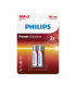PHILIPS AAA size 1.5V Power Alkaline Batteries 2pcs card (LR03P2B/97)