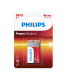 PHILIPS 9V size Power Alkaline Batteries 1pc card (6LR61P1B/97)