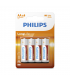 PHILIPS AA Size LongLife Zinc Chloride Batteries 4pcs card (R6L4B/97)