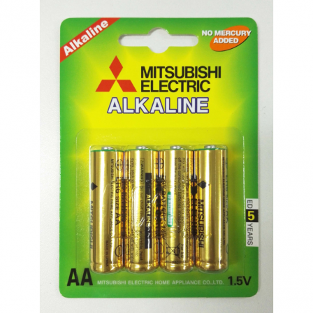 Mitsubishi AA size 1.5V Alkaline Batteries 4pcs card (LR6-4BP)