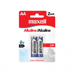 Maxell AA size 1.5V Alkaline Batteries 2-pcs card (LR6(GD)2B)