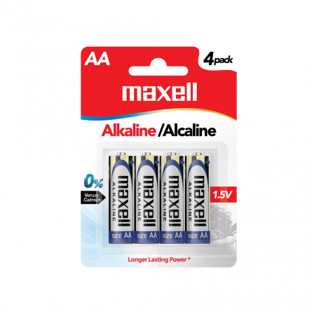 Maxell AA size 1.5V Alkaline Batteries 4pcs card - LR6(GD)4B